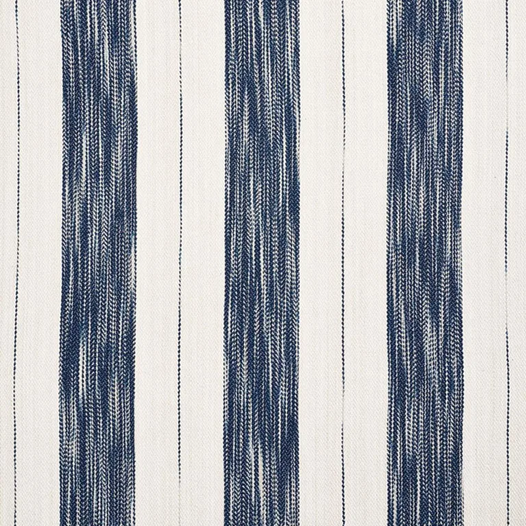 Schumacher 73311 Arroyo Stripe Indigo fabric swatch