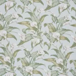 Schumacher 183121 Arum Lilies Aqua fabric swatch
