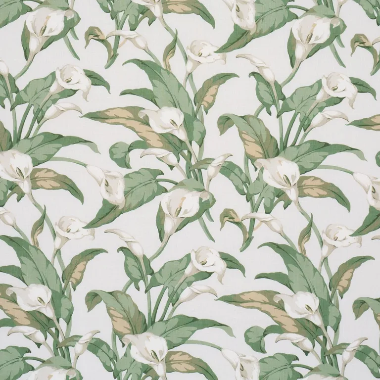 Schumacher 183120 Arum Lilies Ivory fabric swatch