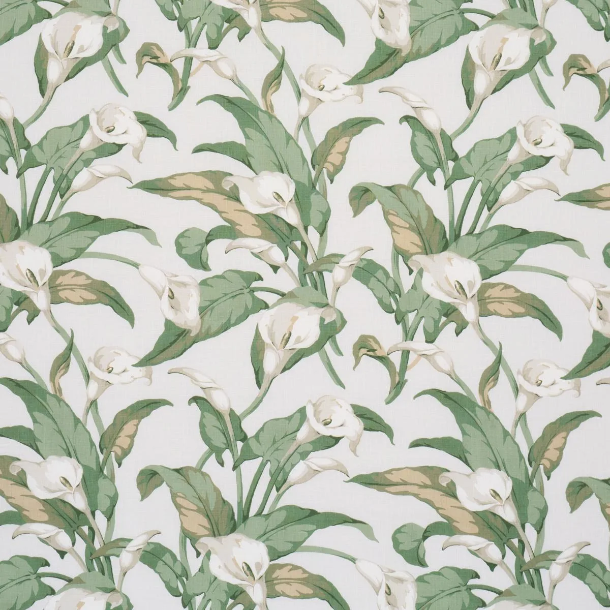 Schumacher 183120 Arum Lilies Ivory fabric swatch