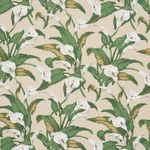 Schumacher 183122 Arum Lilies Parchment fabric swatch
