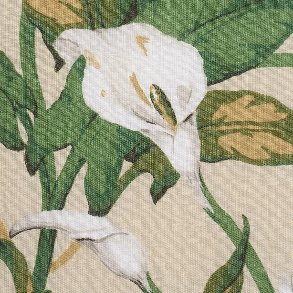 Schumacher 183122 Arum Lilies Parchment fabric swatch