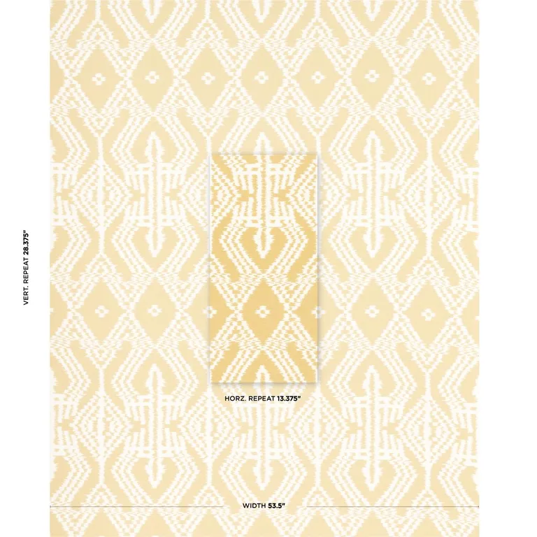 Schumacher 176098 Asaka Ikat Buttercup fabric swatch