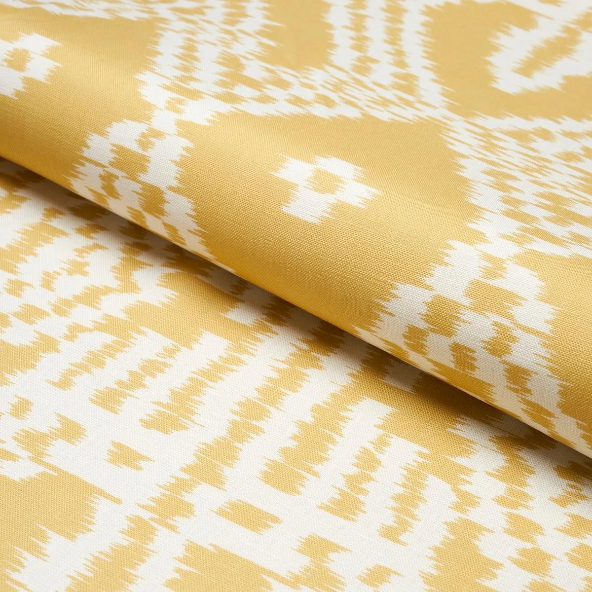 Schumacher 176098 Asaka Ikat Buttercup fabric swatch