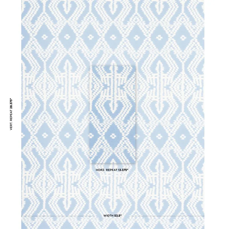 Schumacher 176096 Asaka Ikat Chambray fabric swatch
