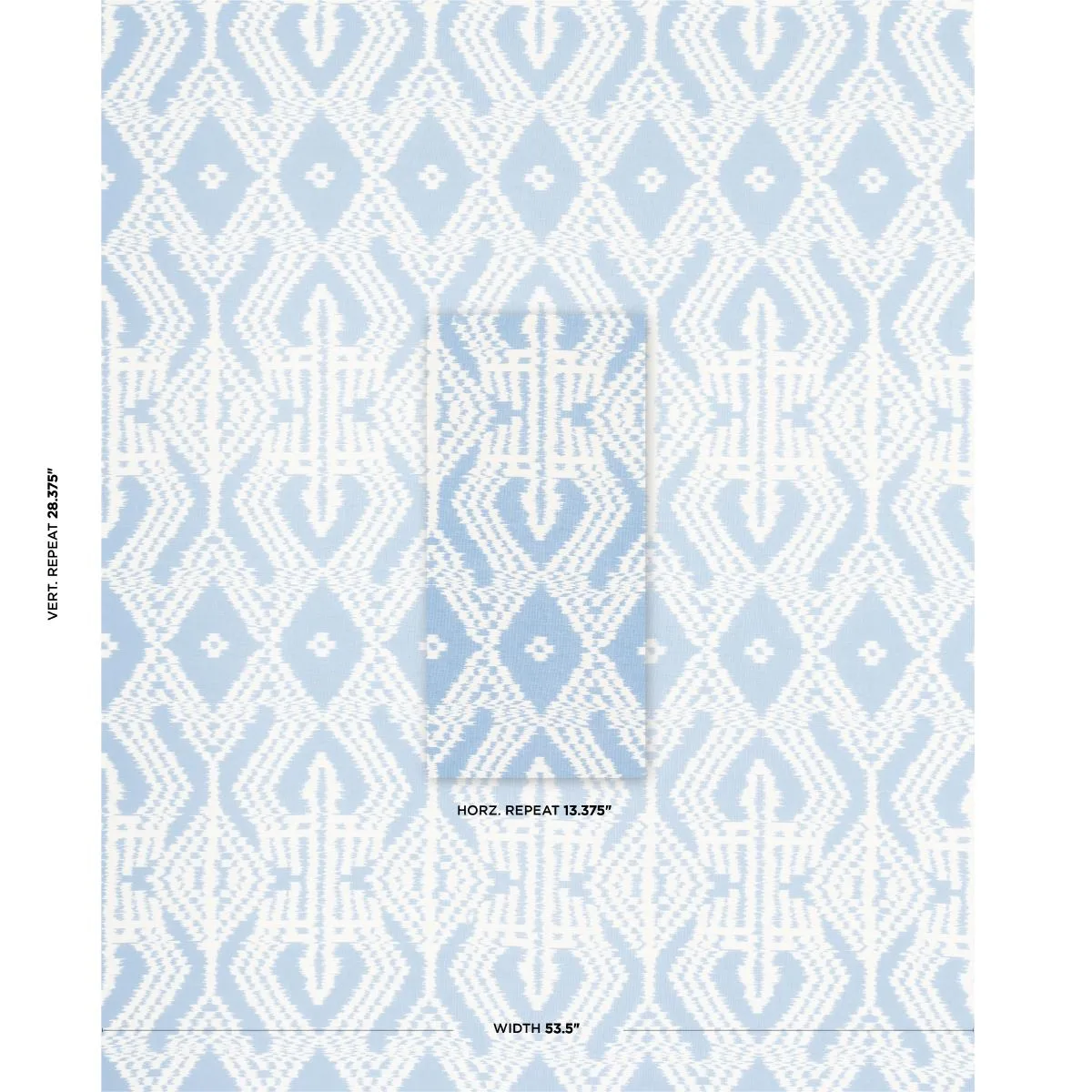 Schumacher 176096 Asaka Ikat Chambray fabric swatch
