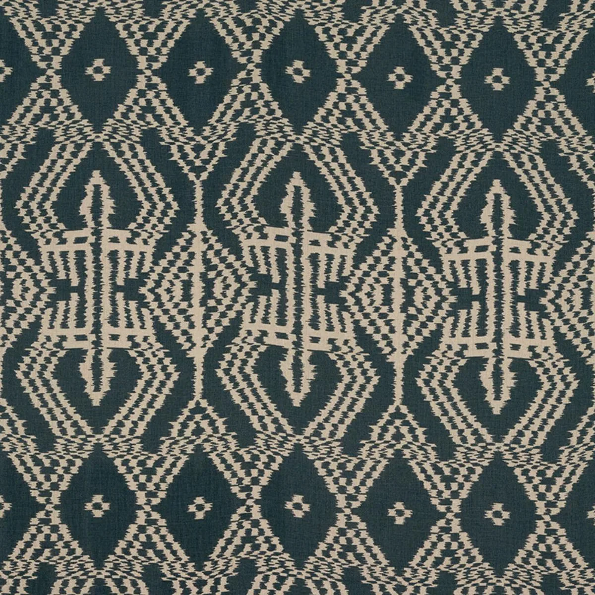 Schumacher 176094 Asaka Ikat Charcoal fabric swatch