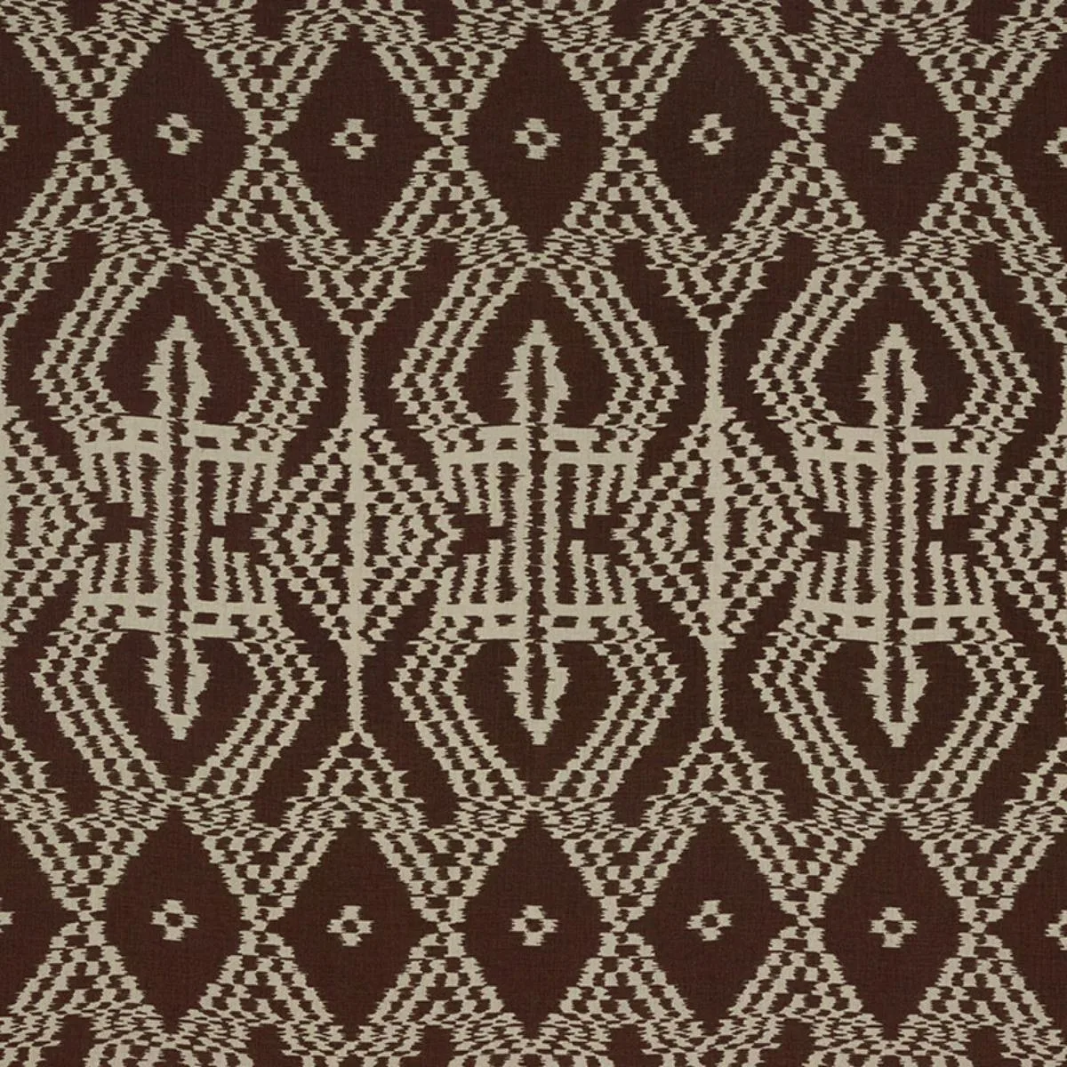 Schumacher 176093 Asaka Ikat Espresso fabric swatch