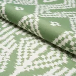 Schumacher 176097 Asaka Ikat Green fabric swatch