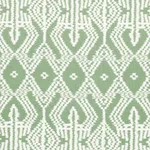 Schumacher 176097 Asaka Ikat Green fabric swatch