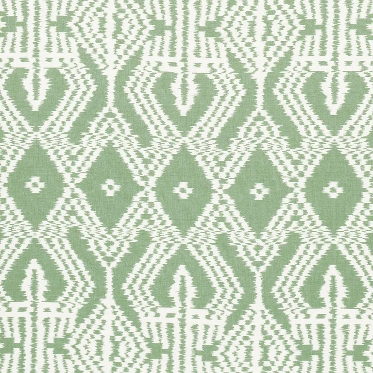 Schumacher 176097 Asaka Ikat Green fabric swatch