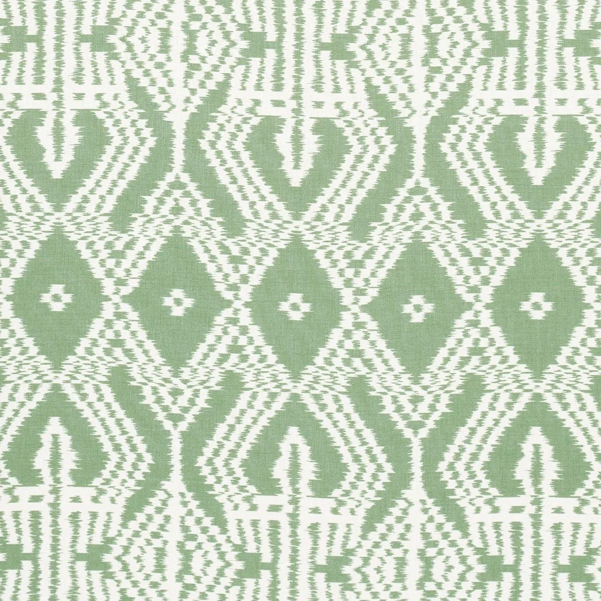 Schumacher 176097 Asaka Ikat Green fabric swatch