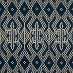 Schumacher 176095 Asaka Ikat Indigo fabric swatch