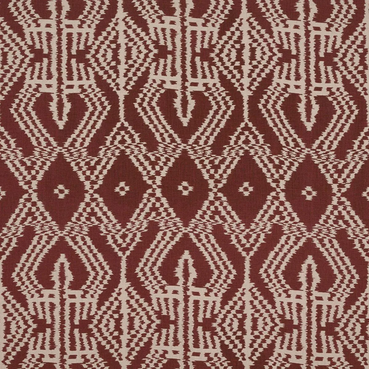 Schumacher 176092 Asaka Ikat Raisin fabric swatch