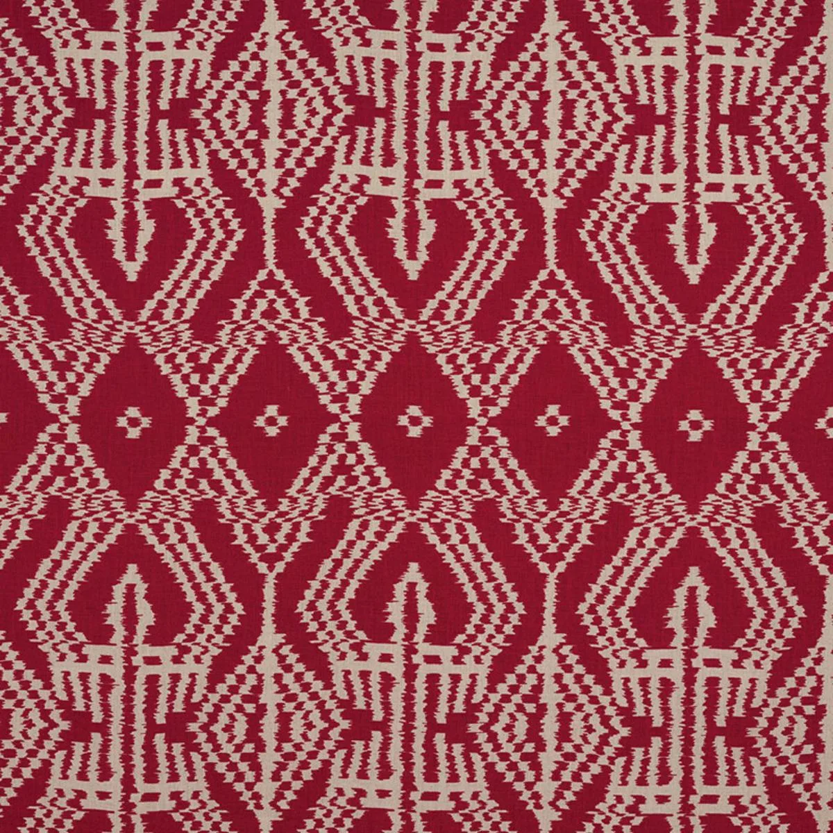 Schumacher 176090 Asaka Ikat Red fabric swatch