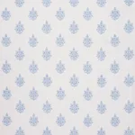 Schumacher 178372 Asara Flower Sheer Blue fabric swatch