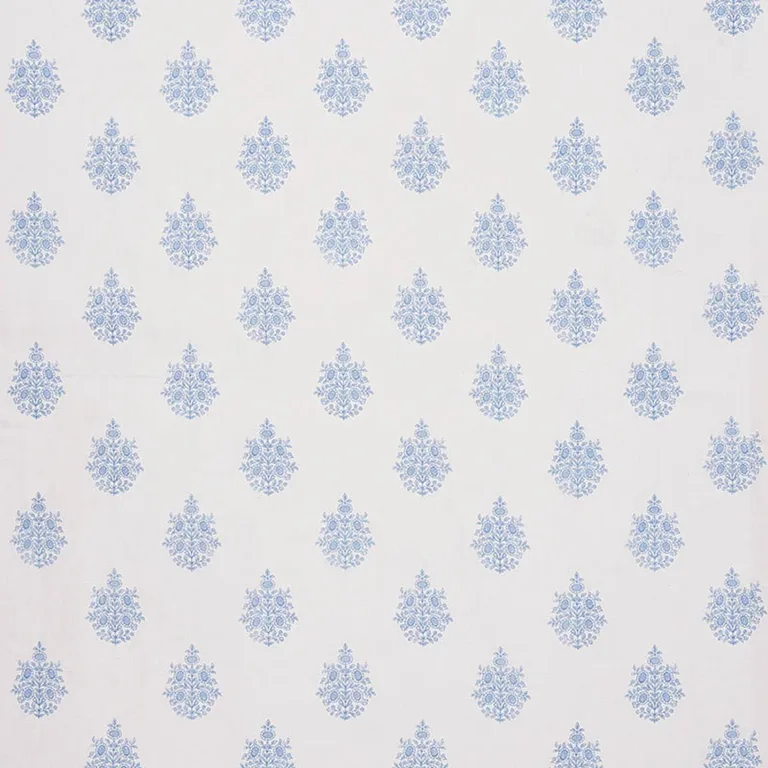 Schumacher 178372 Asara Flower Sheer Blue fabric swatch