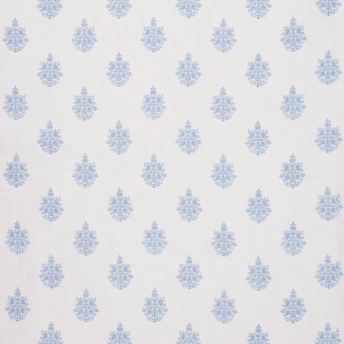 Schumacher 178372 Asara Flower Sheer Blue fabric swatch