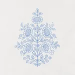 Schumacher 178372 Asara Flower Sheer Blue fabric swatch
