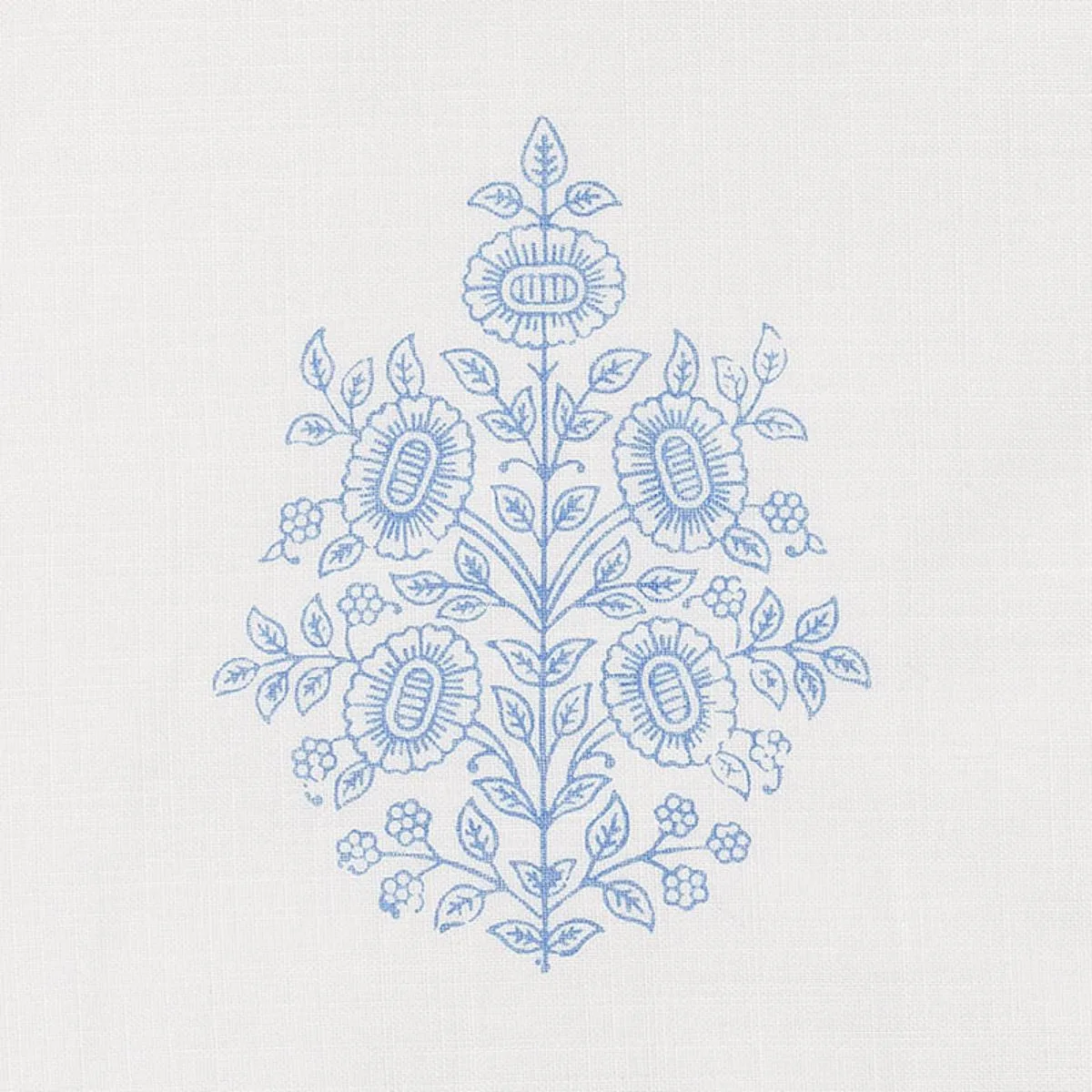 Schumacher 178372 Asara Flower Sheer Blue fabric swatch