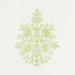 Schumacher 178371 Asara Flower Sheer Green fabric swatch