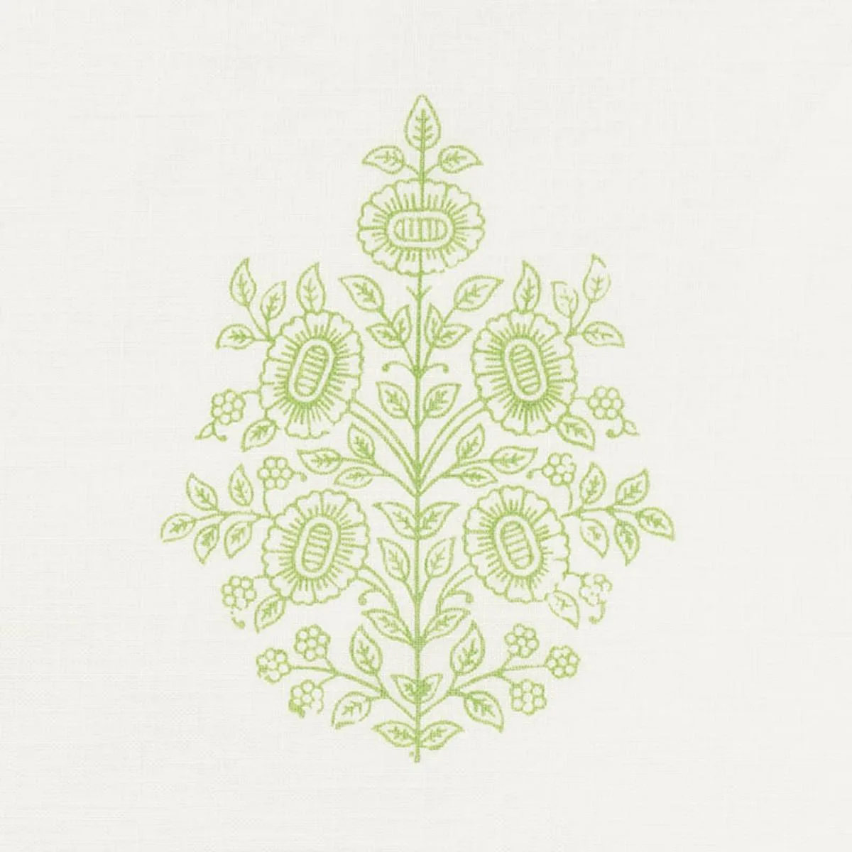 Schumacher 178371 Asara Flower Sheer Green fabric swatch