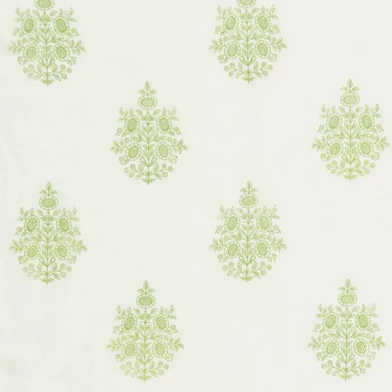 Schumacher 178371 Asara Flower Sheer Green fabric swatch