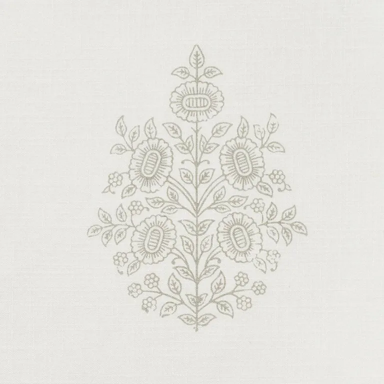 Schumacher 178370 Asara Flower Sheer Grey fabric swatch