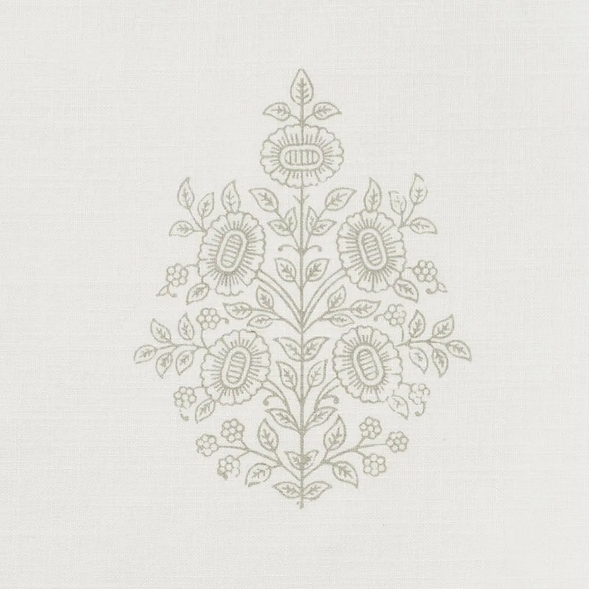 Schumacher 178370 Asara Flower Sheer Grey fabric swatch