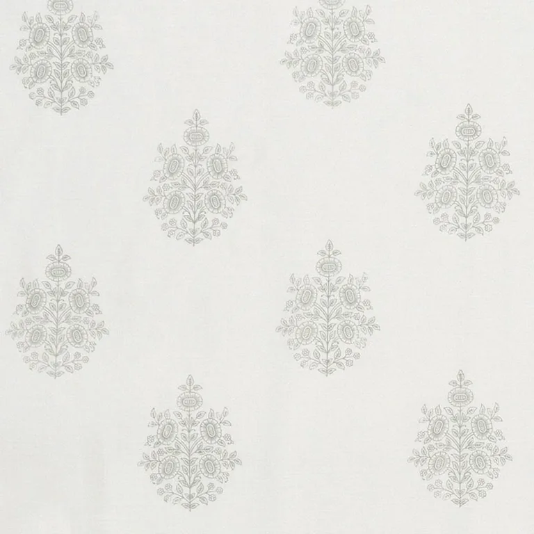 Schumacher 178370 Asara Flower Sheer Grey fabric swatch