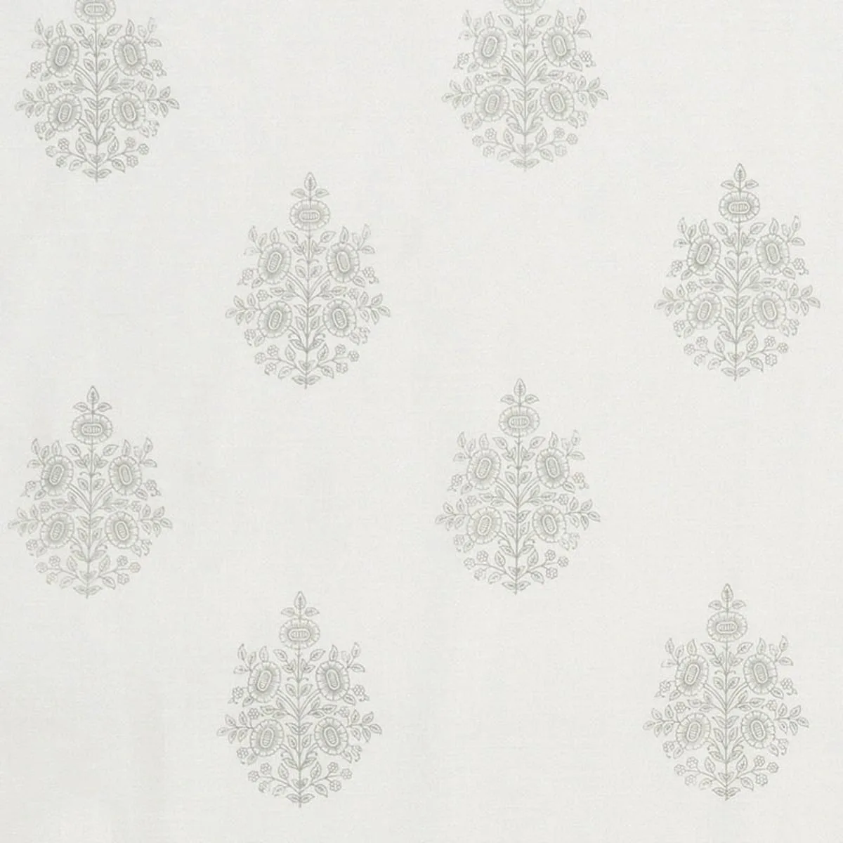 Schumacher 178370 Asara Flower Sheer Grey fabric swatch