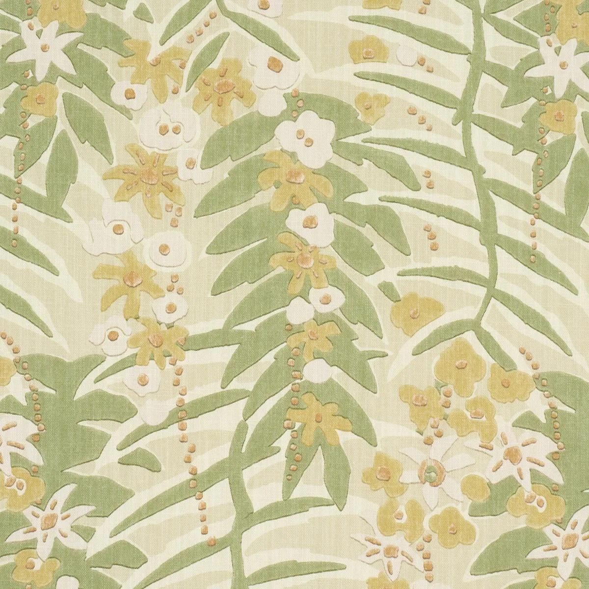 Schumacher 182151 Ashbee Botanical Citron fabric swatch