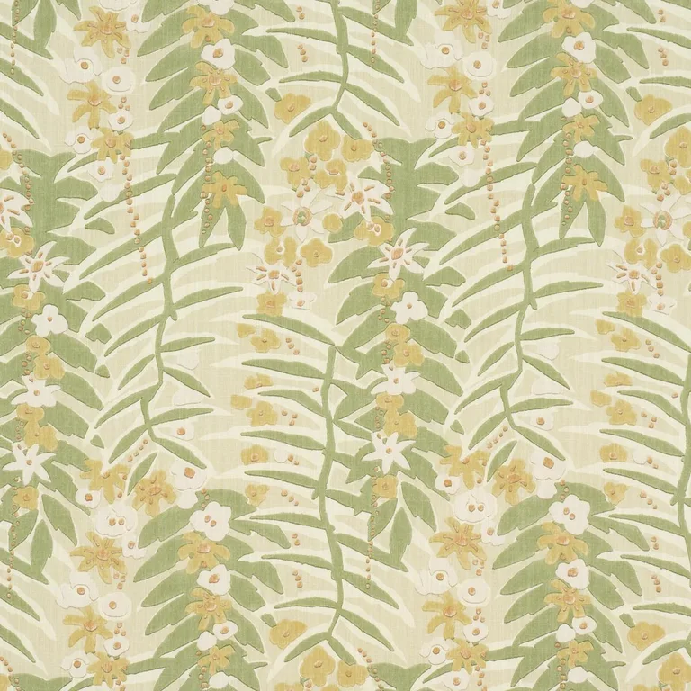 Schumacher 182151 Ashbee Botanical Citron fabric swatch