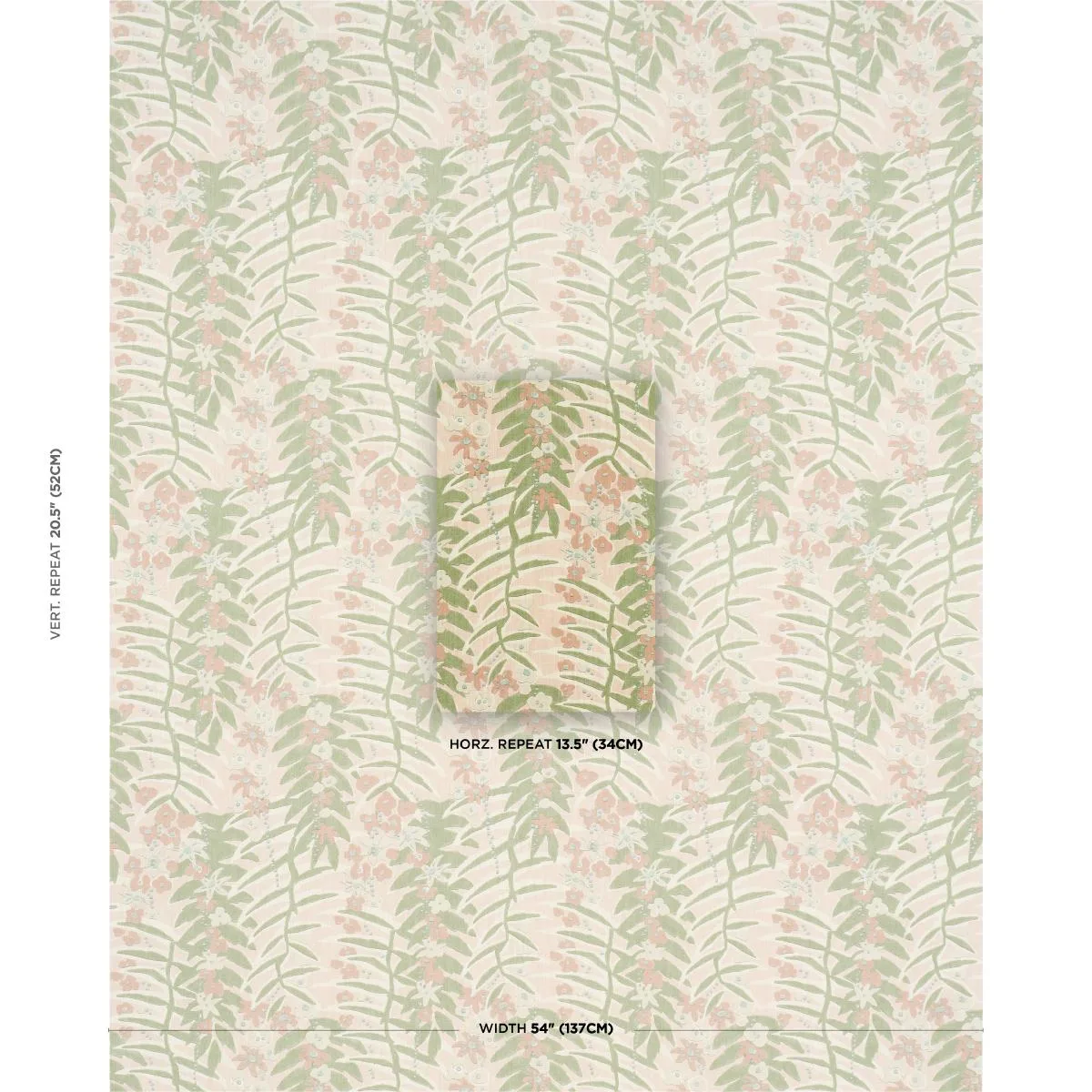 Schumacher 182150 Ashbee Botanical Petal fabric swatch