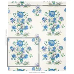 Schumacher 180041 Ashford Linen Cornflower And Lilac fabric swatch