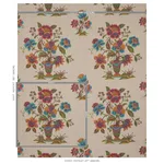 Schumacher 180043 Ashford Linen Mulberry And Natural fabric swatch