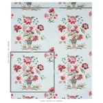 Schumacher 180040 Ashford Linen Rose And Sky fabric swatch