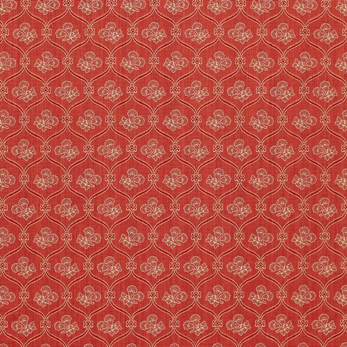 Schumacher 3390043 Ashley Lattice Coral fabric swatch