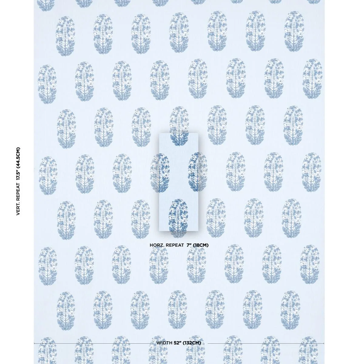Schumacher 181360 Askandra Flower Chambray fabric swatch