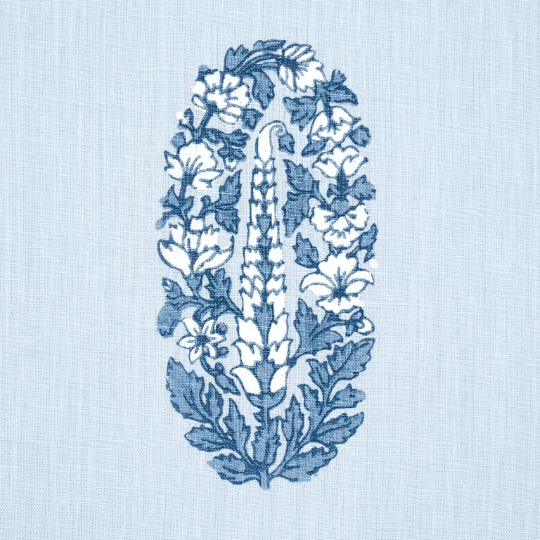 Schumacher 181360 Askandra Flower Chambray fabric swatch