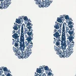 Schumacher 181361 Askandra Flower Delft fabric swatch