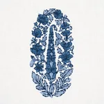 Schumacher 181361 Askandra Flower Delft fabric swatch