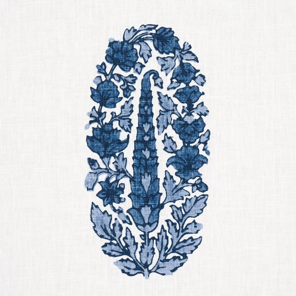 Schumacher 181361 Askandra Flower Delft fabric swatch