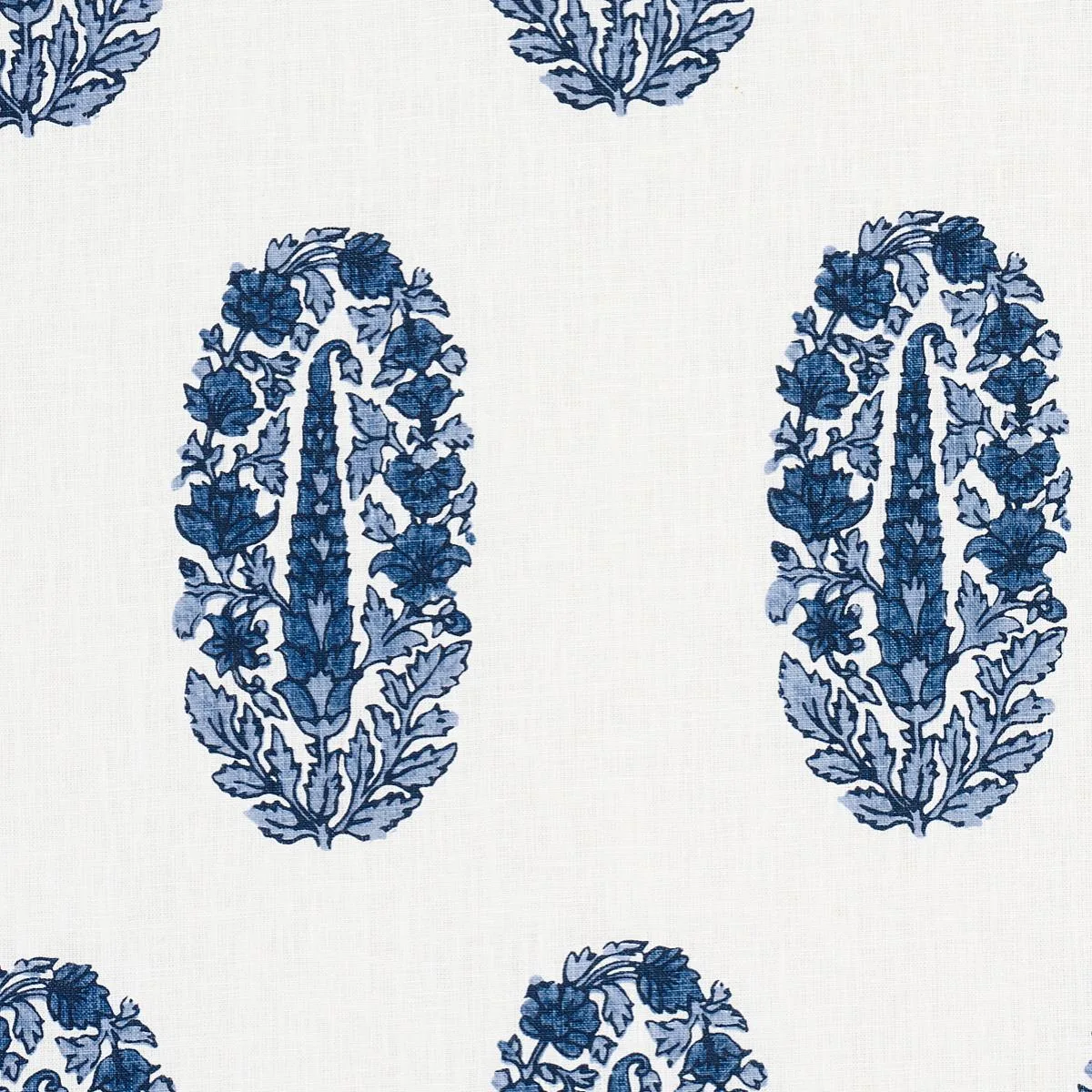 Schumacher 181361 Askandra Flower Delft fabric swatch