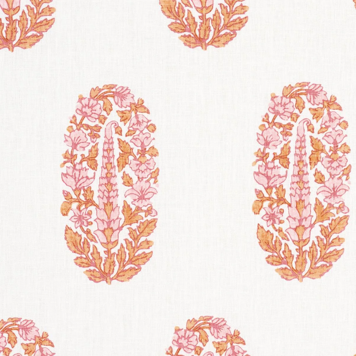 Schumacher 181362 Askandra Flower Tangerine fabric swatch