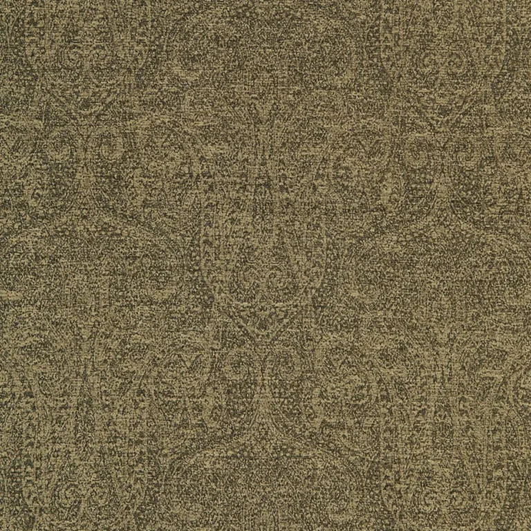 Schumacher 65712 Astor Chenille Paisley Ebony fabric swatch