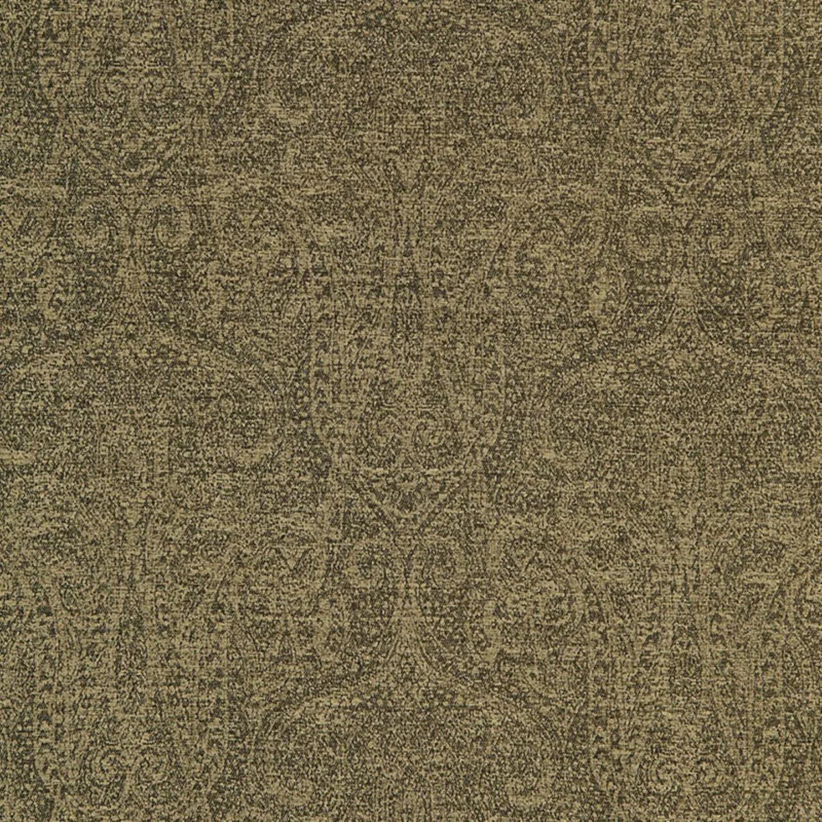 Schumacher 65712 Astor Chenille Paisley Ebony fabric swatch