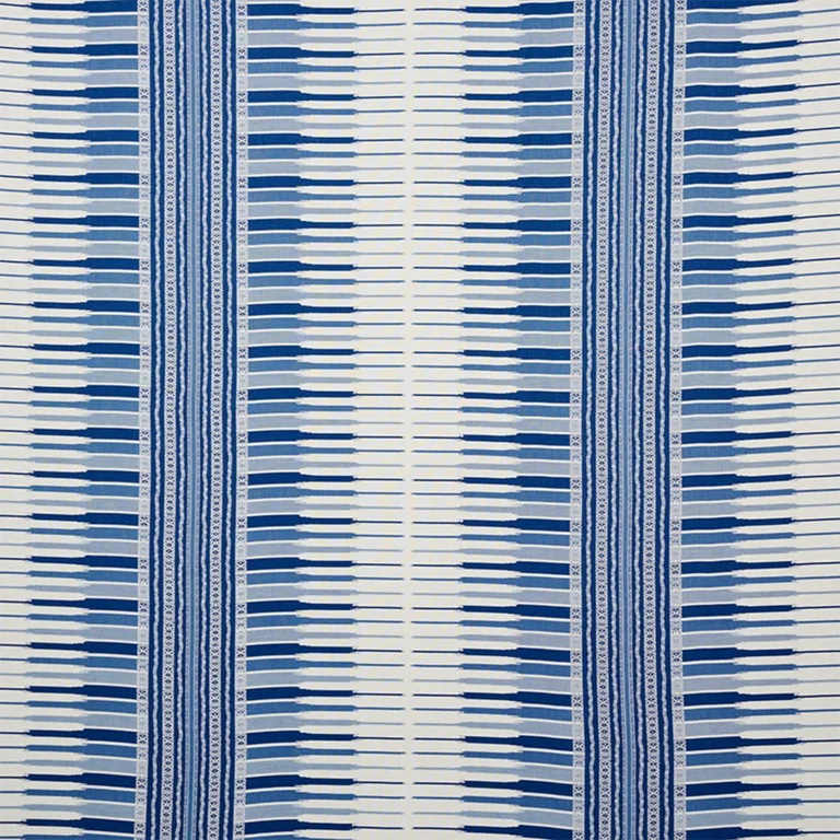 Schumacher 77610 Atchison Blue fabric swatch