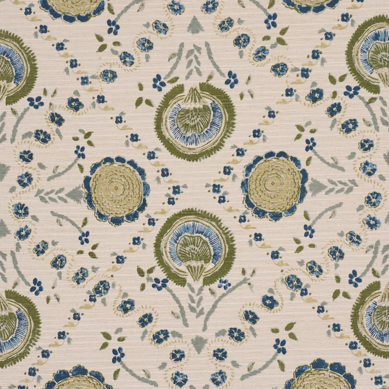 Schumacher 183052 Athena Hand-Screen Print Green fabric swatch