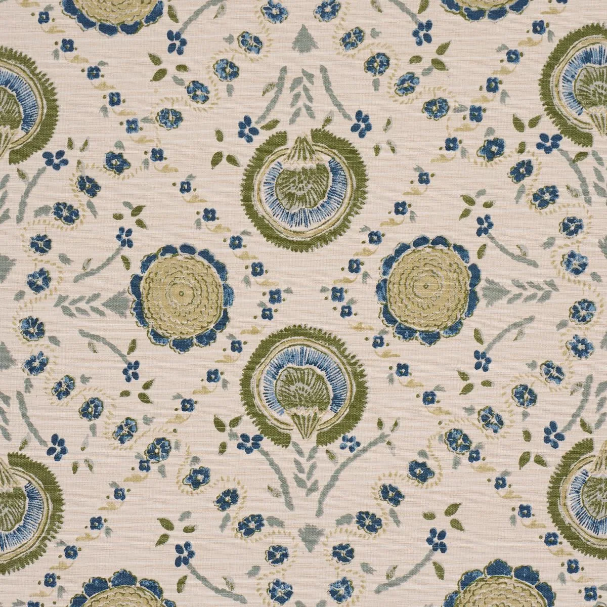 Schumacher 183052 Athena Hand-Screen Print Green fabric swatch
